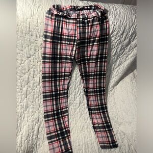 Soft fashion nova pink checkered leggings in small medium